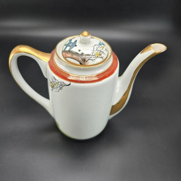 Vintage Japanese Kutani Teapot With Hand-Painted Geisha Garden Design JE412 - Picture 7 of 10